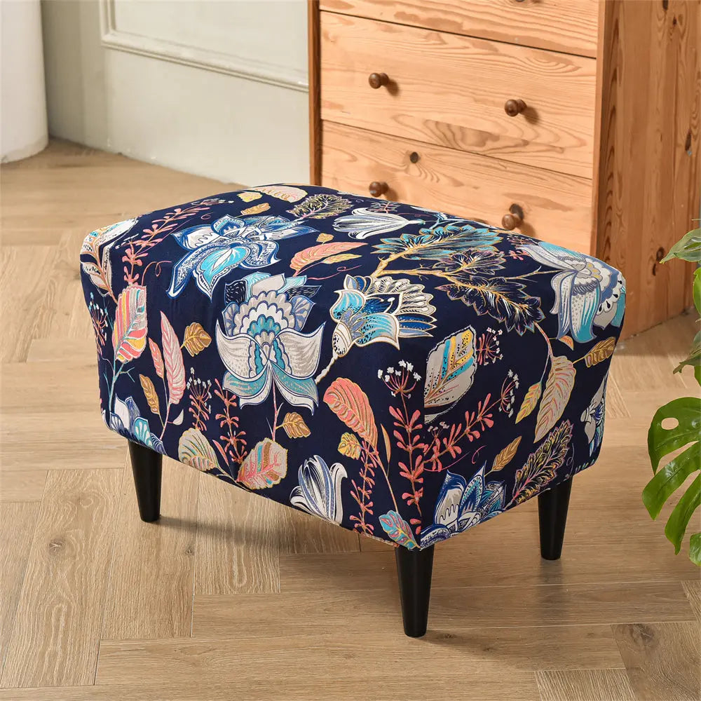Oversized Ottoman Slipcovers Removable Elastic Rectangle Footstool Protector Top Level Crfatop %sku%