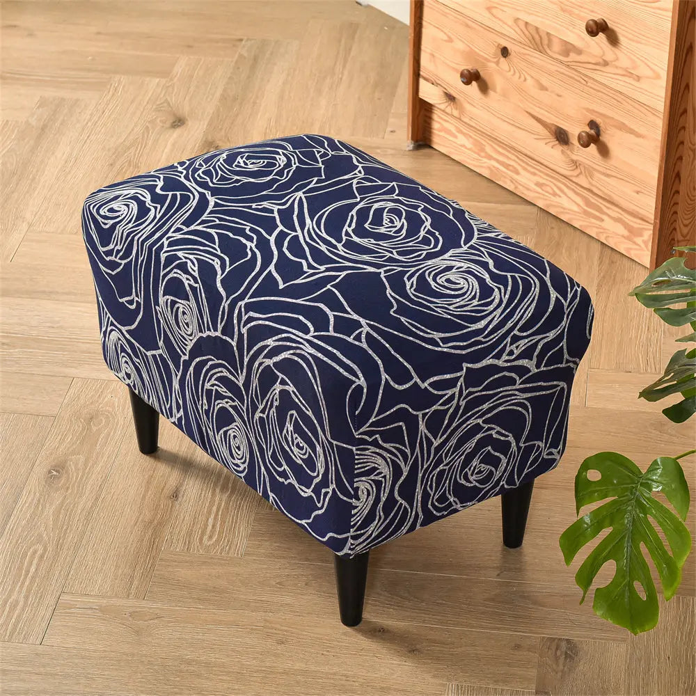 Oversized Ottoman Slipcovers Removable Elastic Rectangle Footstool Protector Top Level Crfatop %sku%