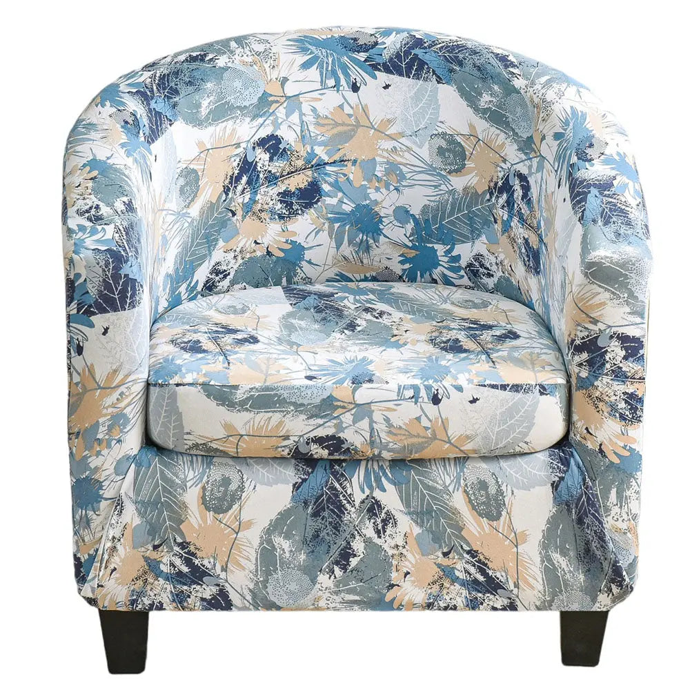 Pretty Floral Printing Club Armchair Cover Washable Waterproof Furniture Protector Slipcovers Crfatop %sku%