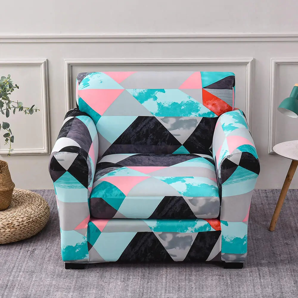 Printed 1 Seater Sofa Cover Stretch Armchair Seat Slipcover Crfatop %sku%