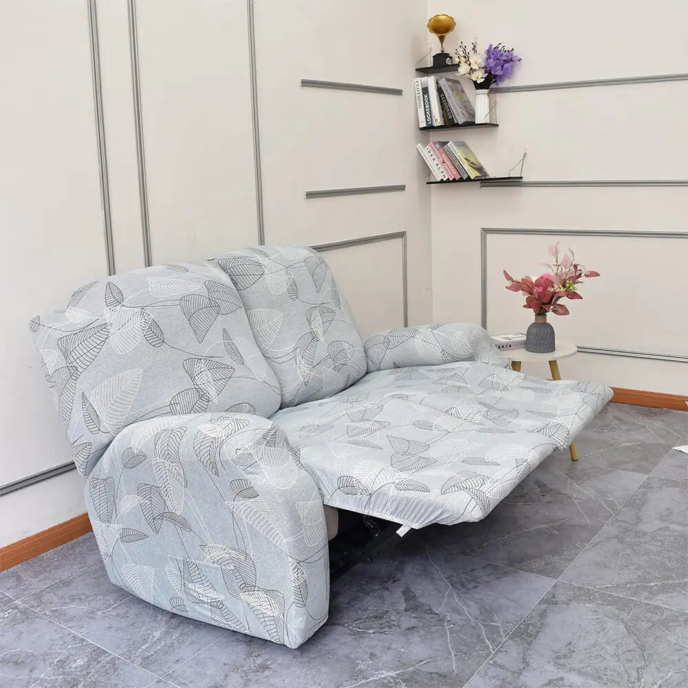 Crfatop Printed Recliner Loveseat Slipcover 2 Seat Recliner Sofa Covers (6 Pcs)