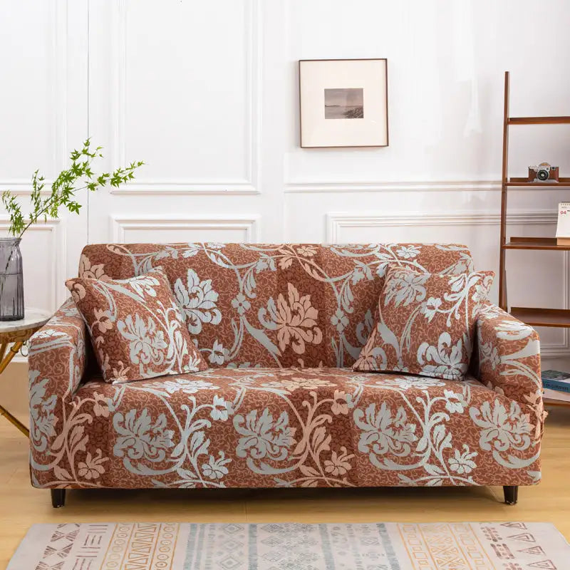 Printed Sofa Covers Strethy Ethnic Style Couch Slipcover One Piece Furniture Protector Crfatop %sku%