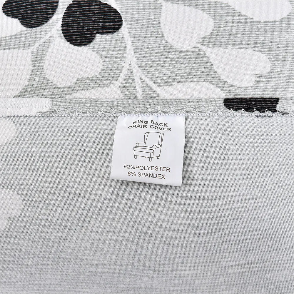 Printed Wing Chair Slipcovers Grey T-cushion Armchair Cover Crfatop %sku%