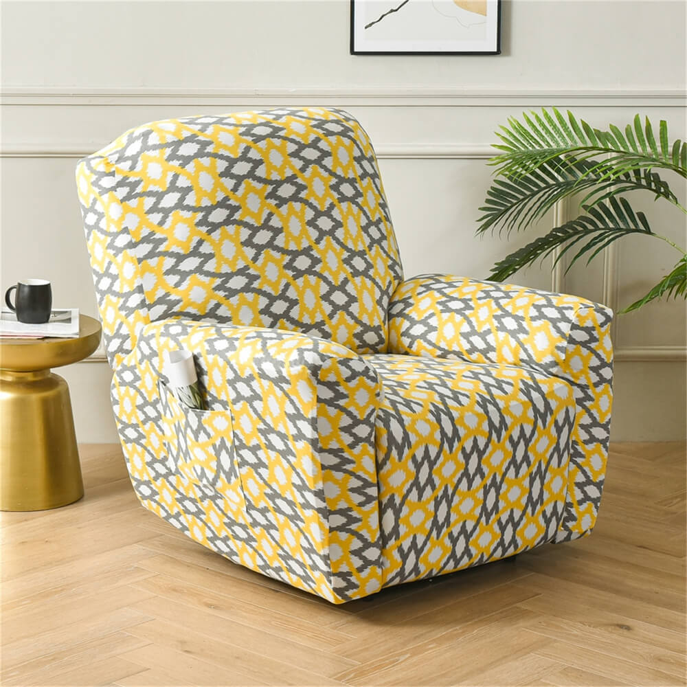 Washable Recliner Slipcover 4 Pieces Sofa Couch Cover Stretch Lazy Boy Furniture Protector Crfatop %sku%