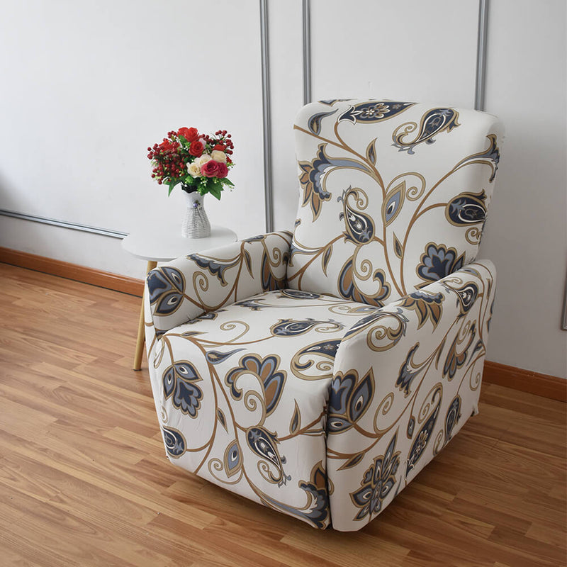 4 Pieces Floral Prints Seat Recliner Sofa Cover Stretchable Couch Slipcover for Kids Pet Crfatop %sku%