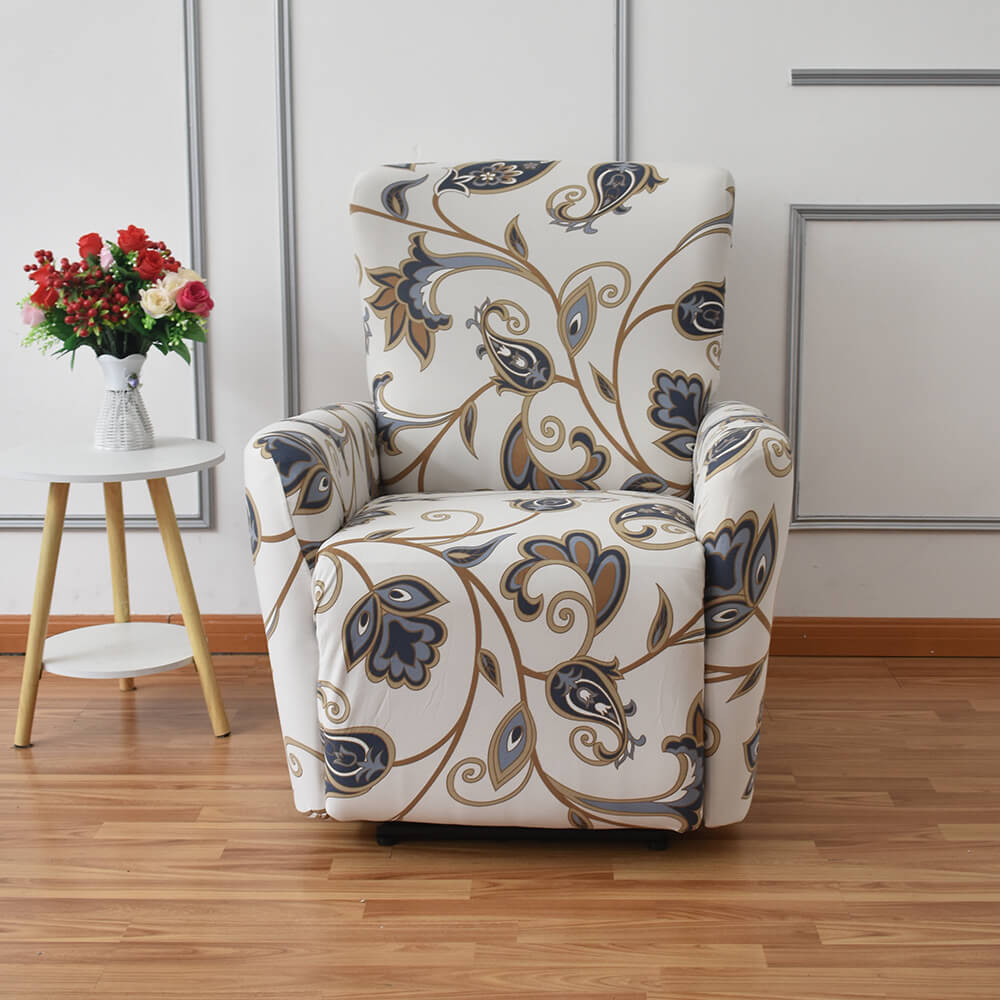 4 Pieces Floral Prints Seat Recliner Sofa Cover Stretchable Couch Slipcover for Kids Pet Crfatop %sku%