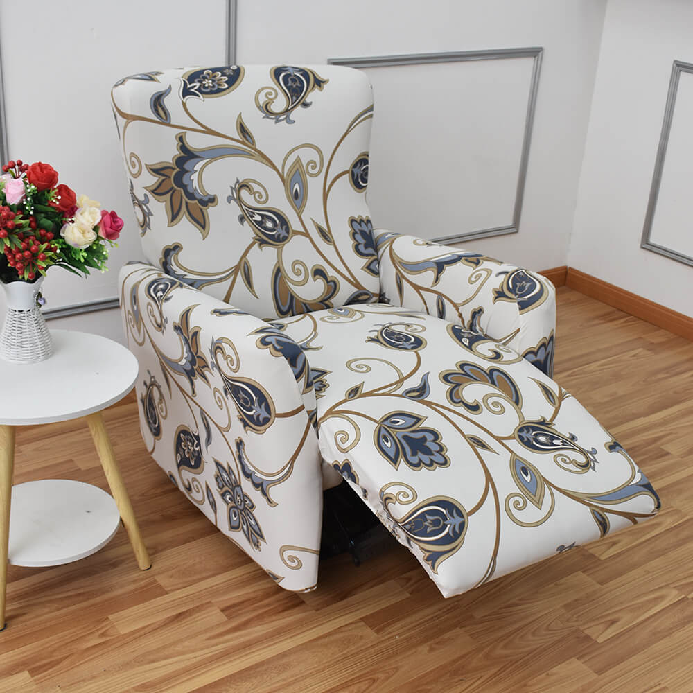 4 Pieces Floral Prints Seat Recliner Sofa Cover Stretchable Couch Slipcover for Kids Pet Crfatop %sku%