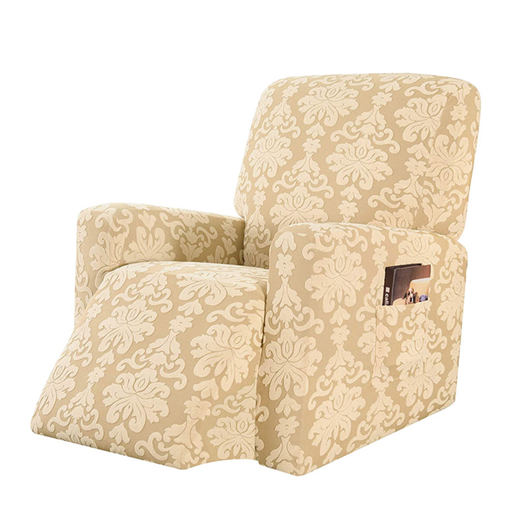 Floral Printed Recliner Slipcover Stretch Jacquard Box Cushion Sofaprint Couch Cover Top Level Crfatop %sku%