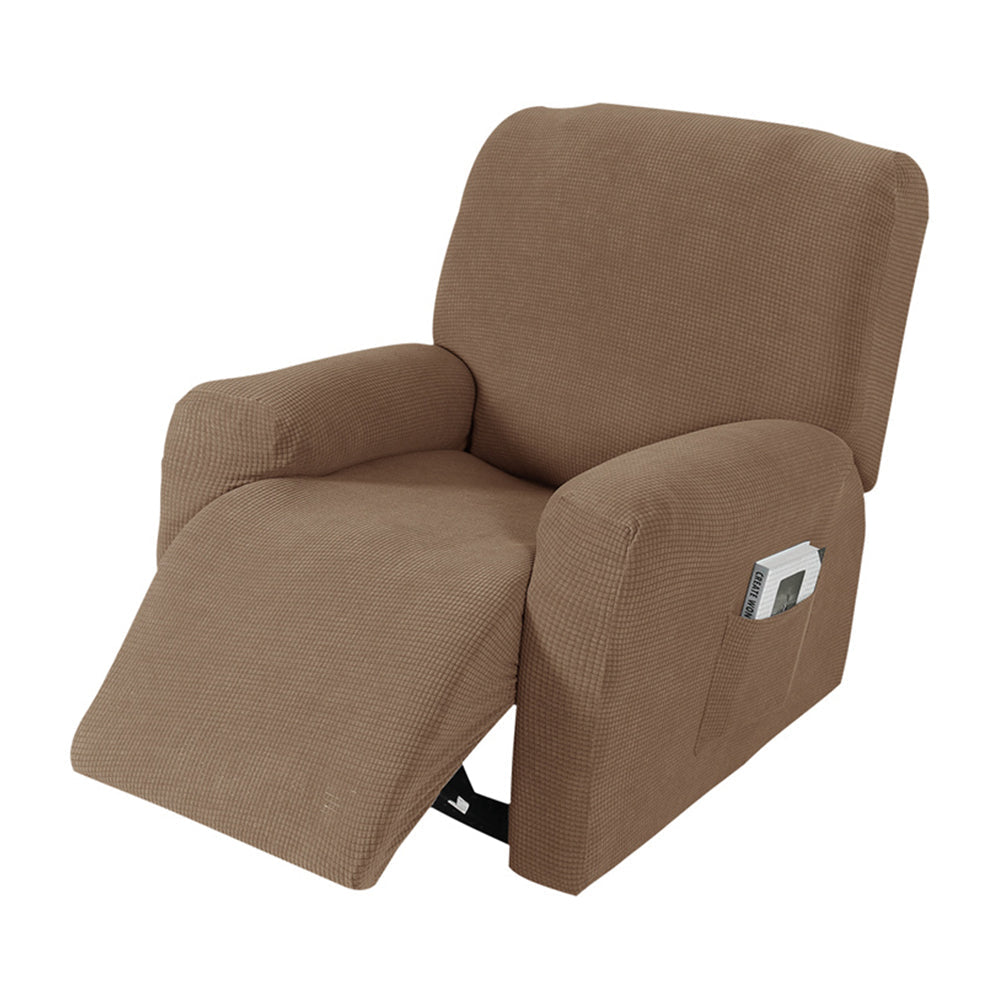 Crfatop Textured Grid Recliner Slipcover Waterproof Box Cushion Sofa Cover with Side Pockets Crfatop %sku%