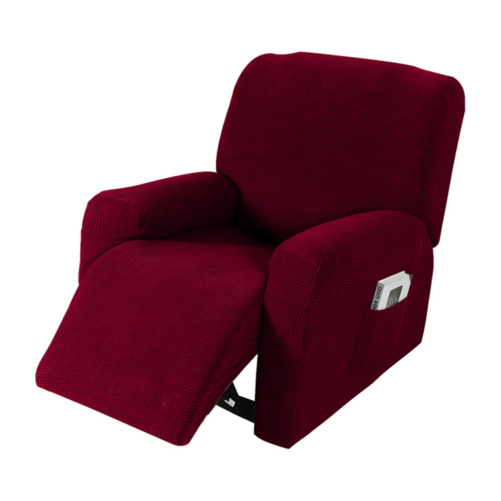 Crfatop Textured Grid Recliner Slipcover Waterproof Box Cushion Sofa Cover with Side Pockets Crfatop %sku%