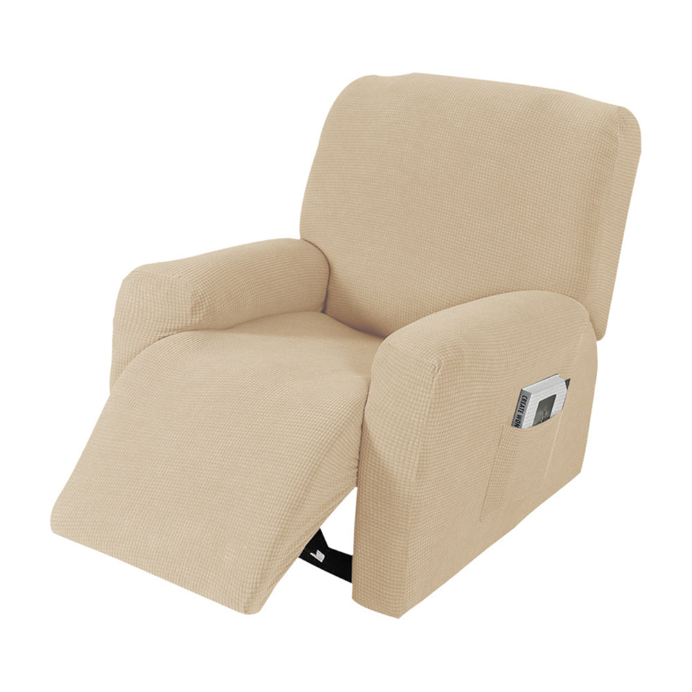 Crfatop Textured Grid Recliner Slipcover Waterproof Box Cushion Sofa Cover with Side Pockets Crfatop %sku%