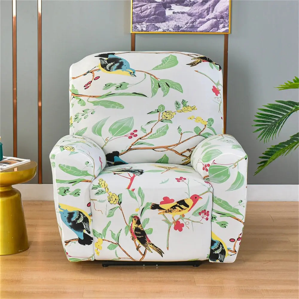 Recliner Arm Covers 4 Pieces Floral Printed Box Cushion Couch Cover for Reclining couch Crfatop %sku%