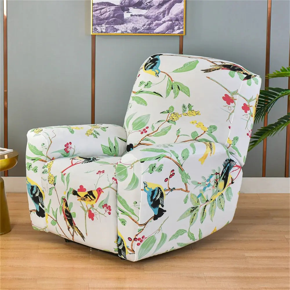 Recliner Arm Covers 4 Pieces Floral Printed Box Cushion Couch Cover for Reclining couch Crfatop %sku%