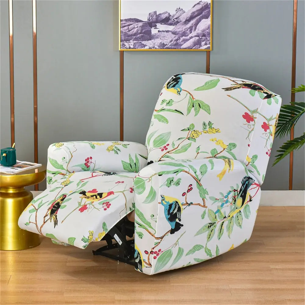 Recliner Arm Covers 4 Pieces Floral Printed Box Cushion Couch Cover for Reclining couch Crfatop %sku%