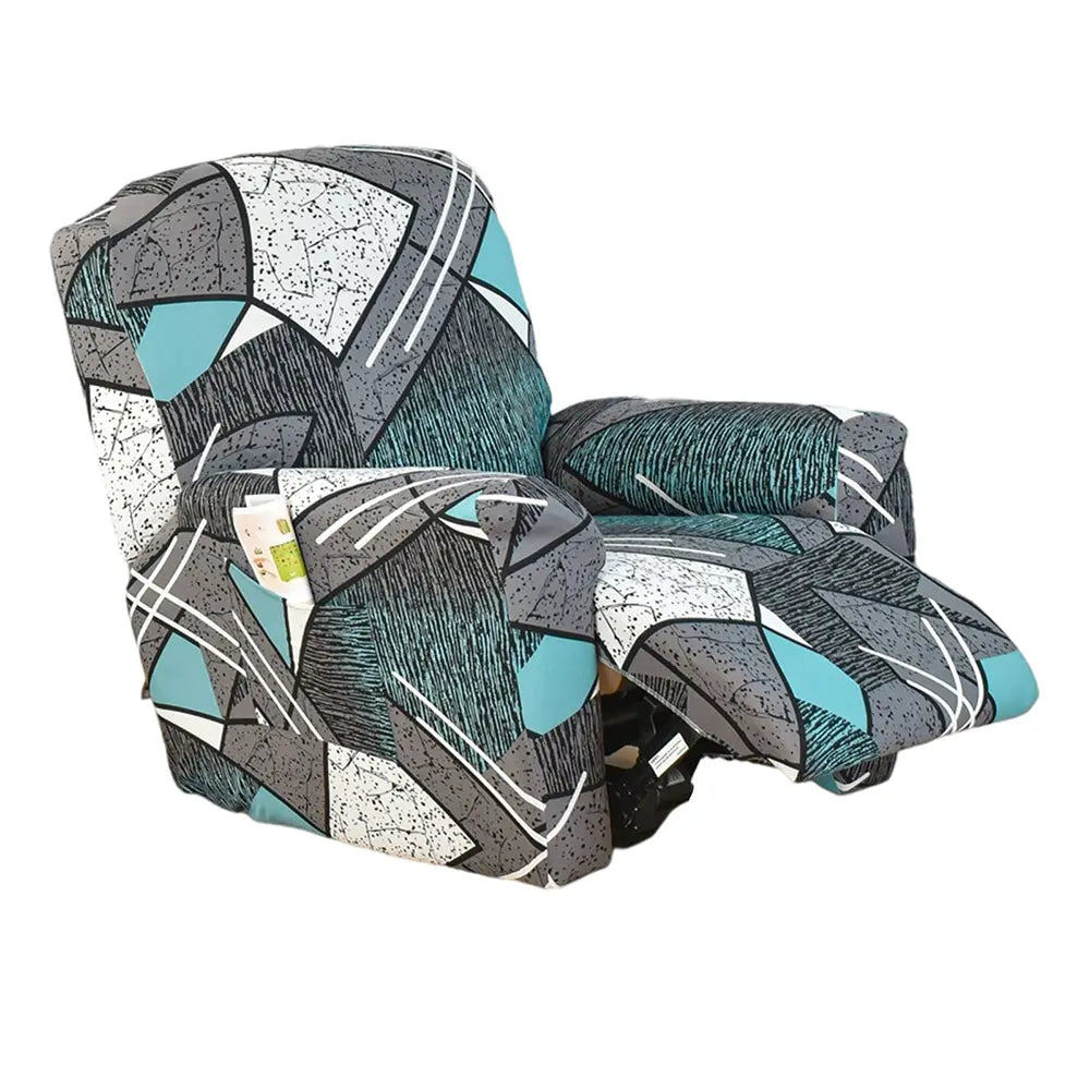 Recliner Arm Covers 4 Pieces Floral Printed Box Cushion Couch Cover for Reclining couch Crfatop %sku%