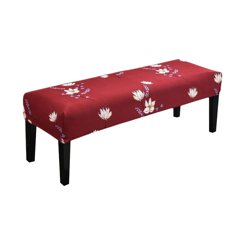 Red Bench Cover Stretch Bench Cover for Dining Room Piano Chair Seat Protector Cover Eco-Ancheng %sku%