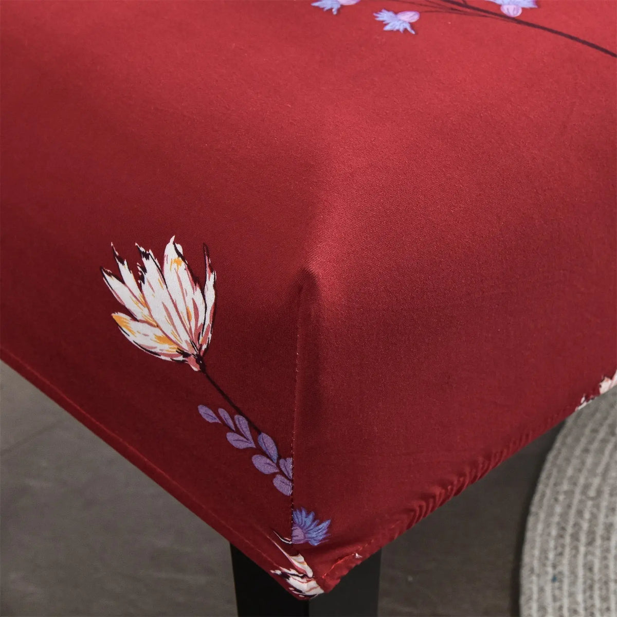Red Bench Cover Stretch Bench Cover for Dining Room Piano Chair Seat Protector Cover Eco-Ancheng %sku%