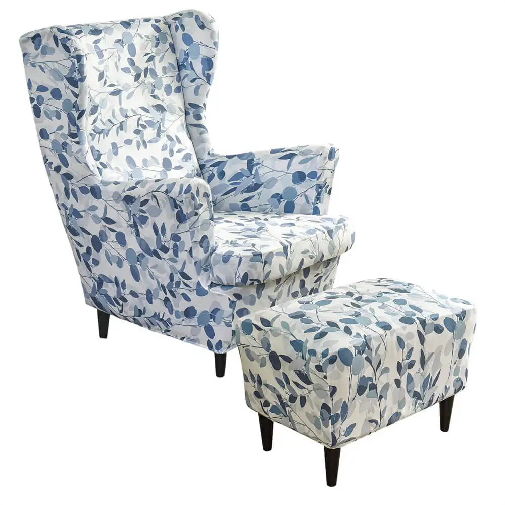 Retro Floral Slipcover for Wing Chair & Ottoman Crfatop %sku%