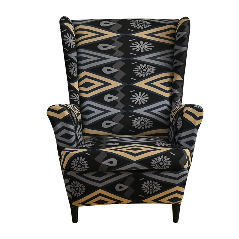 Retro Pinted Wingback Chair Cover High Quality Streth Readymade Slipcovers WB0007 Crfatop %sku%