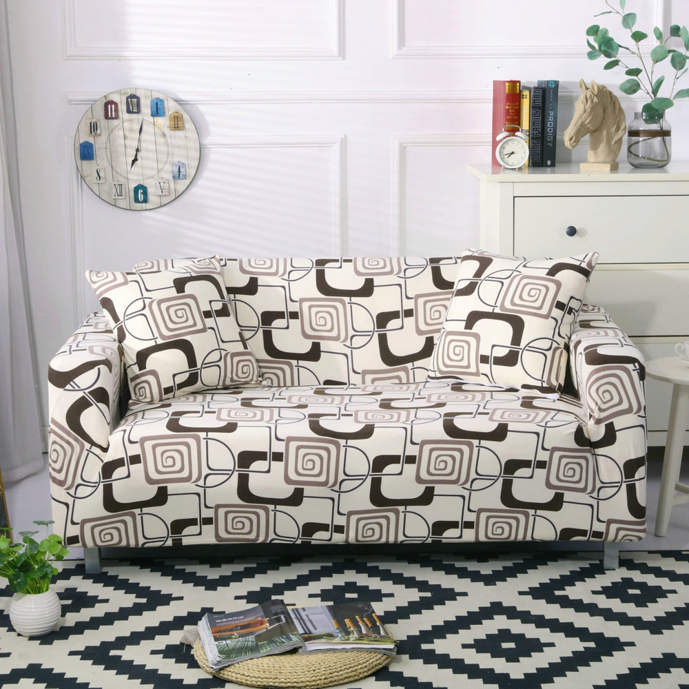Stretchable Sofaprint Couch Cover One Piece Sofa Slipcover