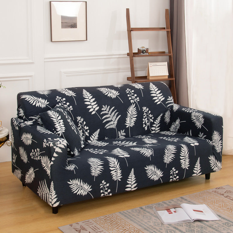 Black Sofa Slipcover One-piece Cushion Printing Couch Cover with Free Pillow Cover Crfatop %sku%