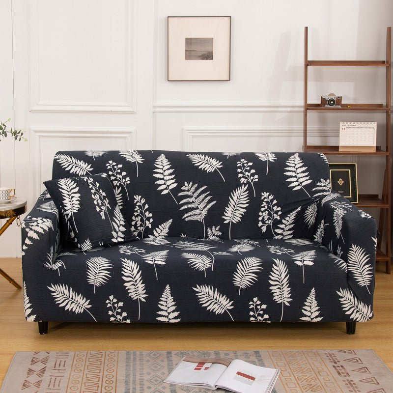 Black Sofa Slipcover One-piece Cushion Printing Couch Cover with Free Pillow Cover Crfatop %sku%