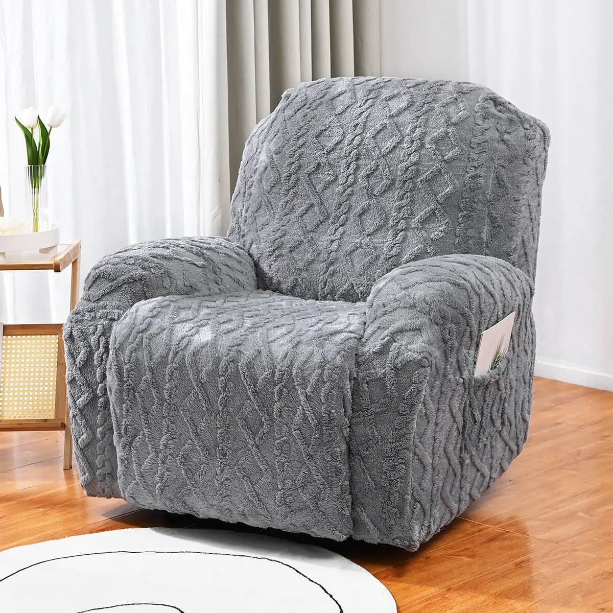 Soft Jacquard Reclining Chair Covers Velvet Recliner Seater Slipcover Crfatop %sku%