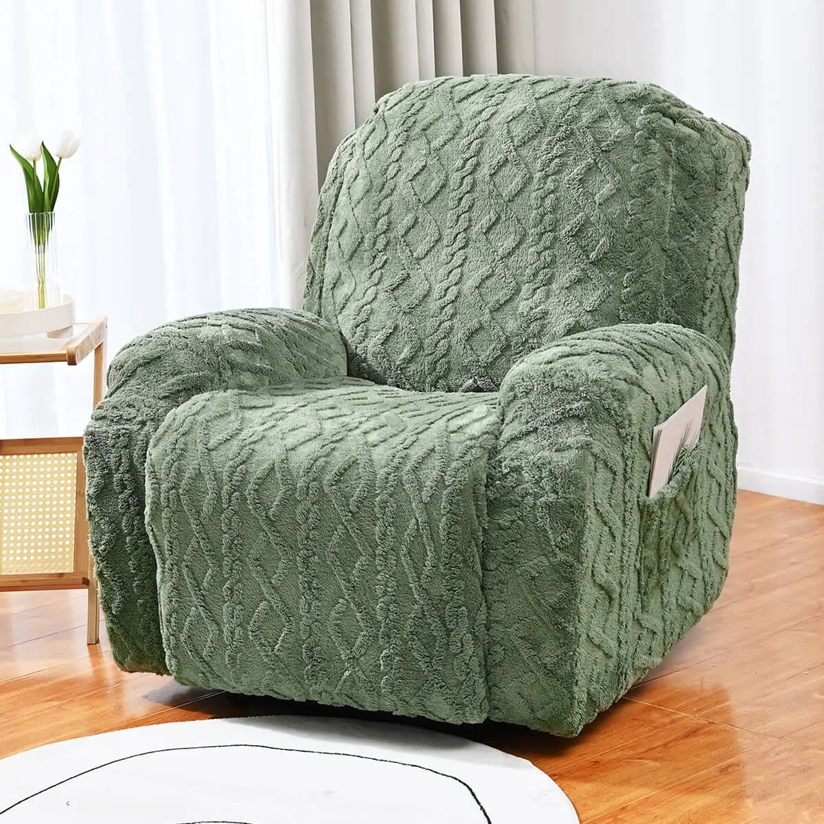 Jacquard Reclining Chair Covers Velvet Seater Recliner Sofa Slipcover