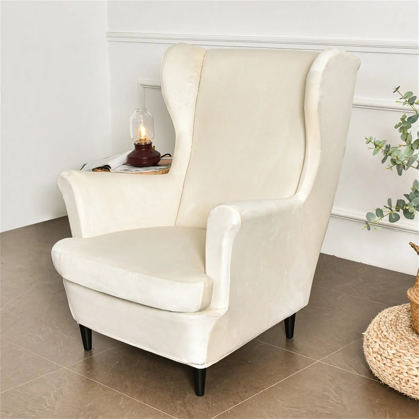 Plush best sale wingback chair