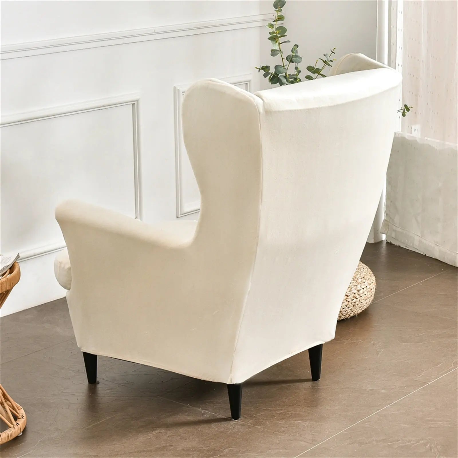 Velvet Wingback Slipcover Velvet Plush Wingback Chair Cover Crfatop