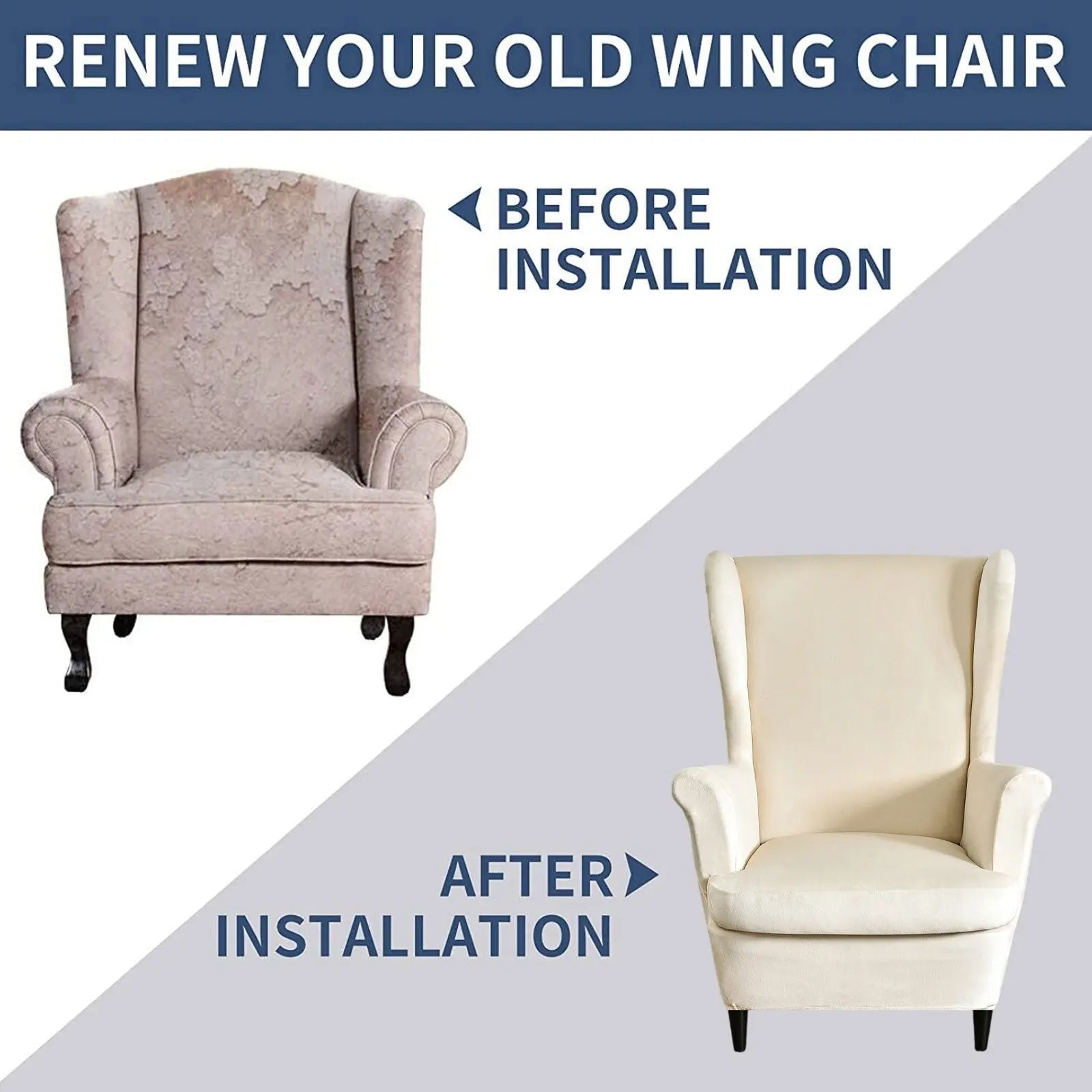 Wingback chair covers velvet deals