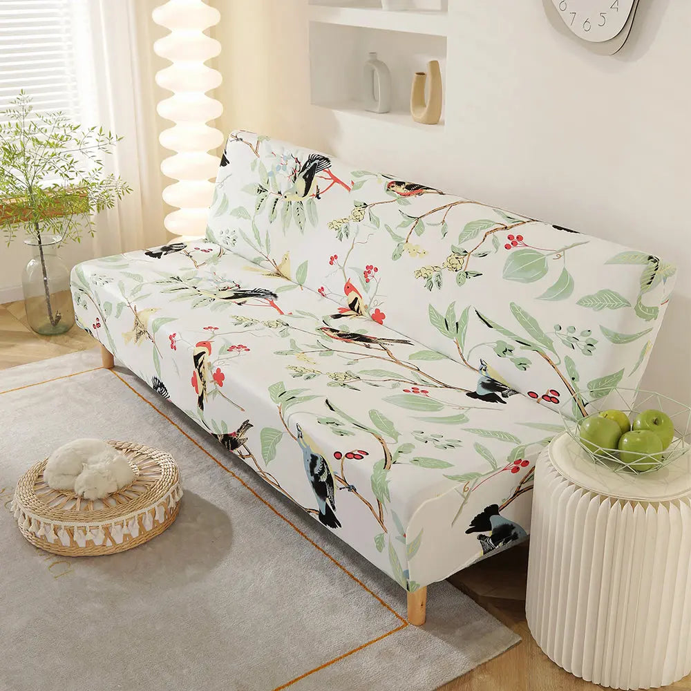 Stretch Futon Cover Sofa Slipcover Elastic Couch Armless Floral  Sofa Bed Cover Crfatop %sku%