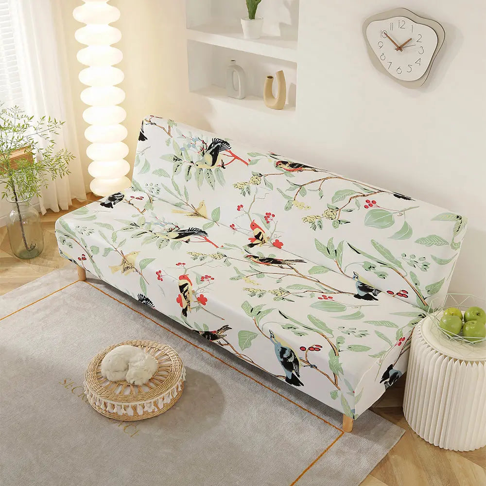 Stretch Futon Cover Sofa Slipcover Elastic Couch Armless Floral  Sofa Bed Cover Crfatop %sku%