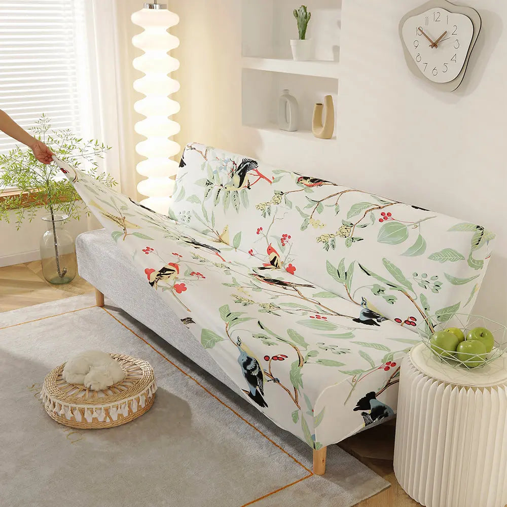Stretch Futon Cover Sofa Slipcover Elastic Couch Armless Floral  Sofa Bed Cover Crfatop %sku%