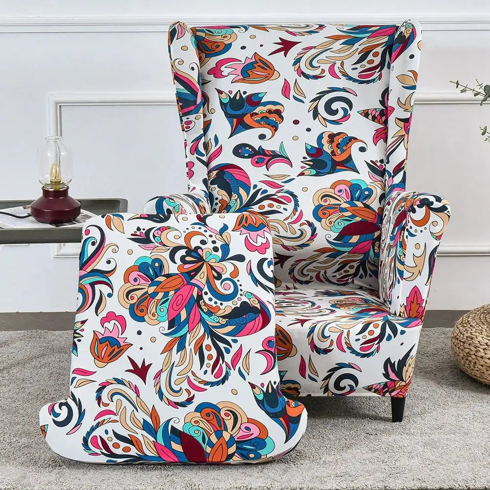 Stretch Wing Chair Slipcover Non-slip T-Cushion Armchair Cover Crfatop %sku%