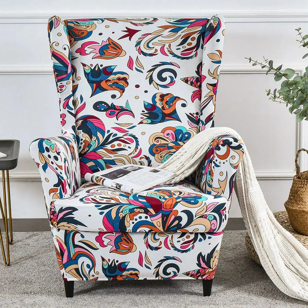 Stretch Wing Chair Slipcover Non-slip T-Cushion Armchair Cover Crfatop %sku%