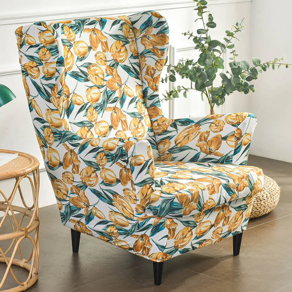 Stretch Wing Chair Slipcover Non-slip T-Cushion Armchair Cover Crfatop %sku%