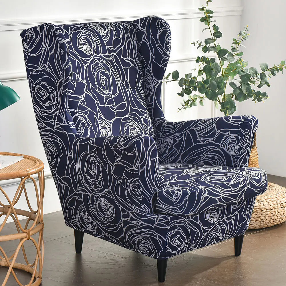 Stretch Wing Chair Slipcover Non-slip T-Cushion Armchair Cover Crfatop %sku%