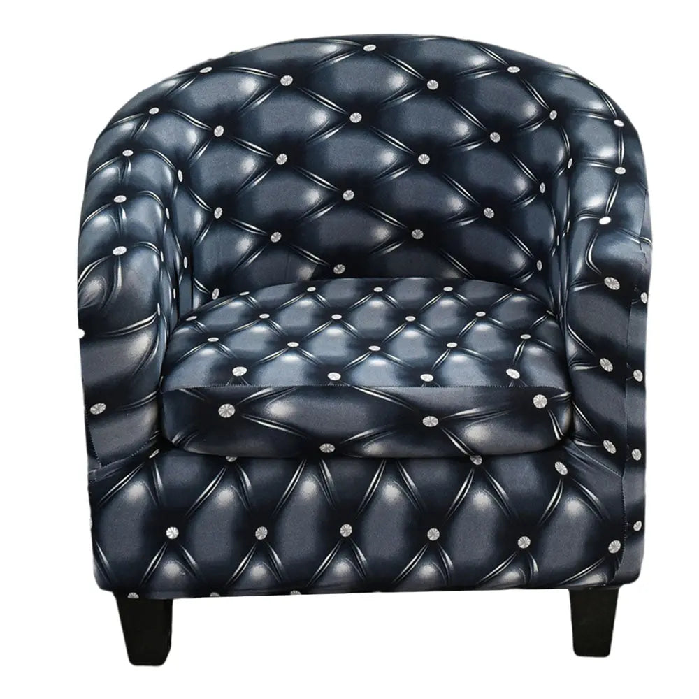 Stylish 2 Pieces Stripes Printed Club Chair Cover Ulti Soft Single Sofa Cover Barrel Tub Chair for Cafe Hotel Coffee Shop Crfatop %sku%