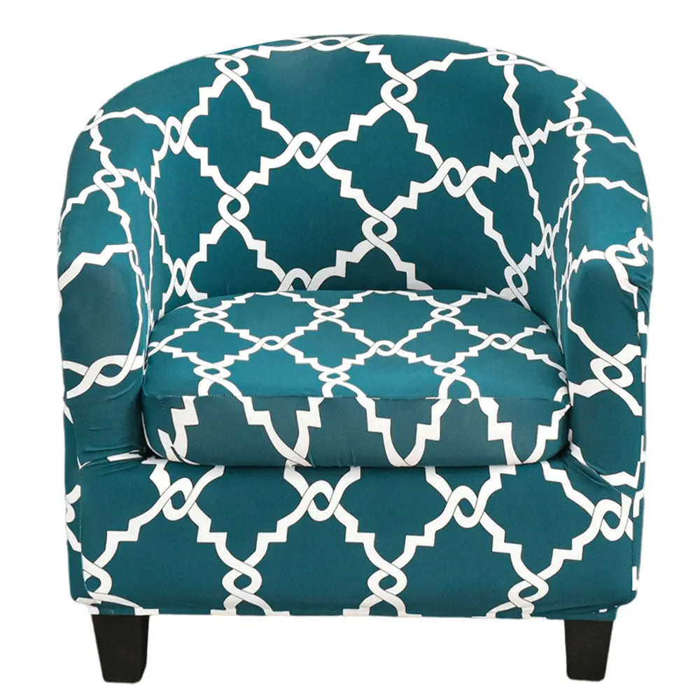 Stylish 2 Pieces Stripes Printed Club Chair Cover Ulti Soft Single Sofa Cover Barrel Tub Chair for Cafe Hotel Coffee Shop Crfatop %sku%