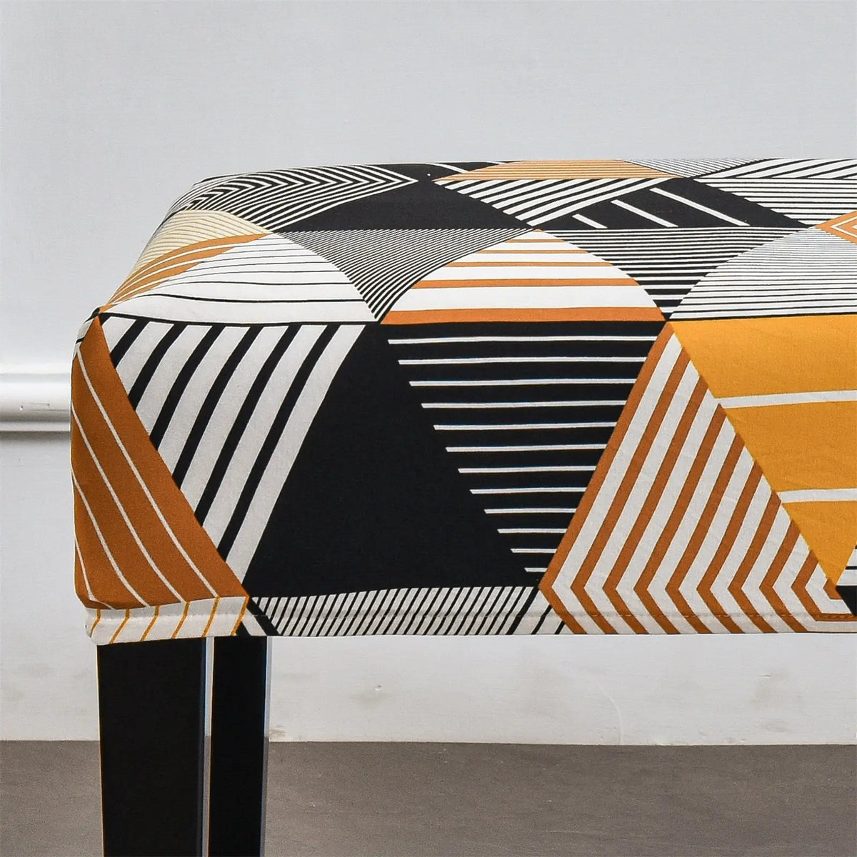 Stylish Grid Pattern Dining Bench Cover Elastic Removable Bench Slipcover Furniture Protector Crfatop %sku%