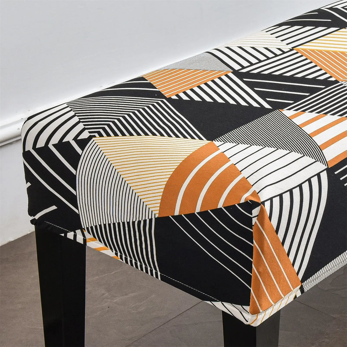 Stylish Grid Pattern Dining Bench Cover Elastic Removable Bench Slipcover Furniture Protector Crfatop %sku%