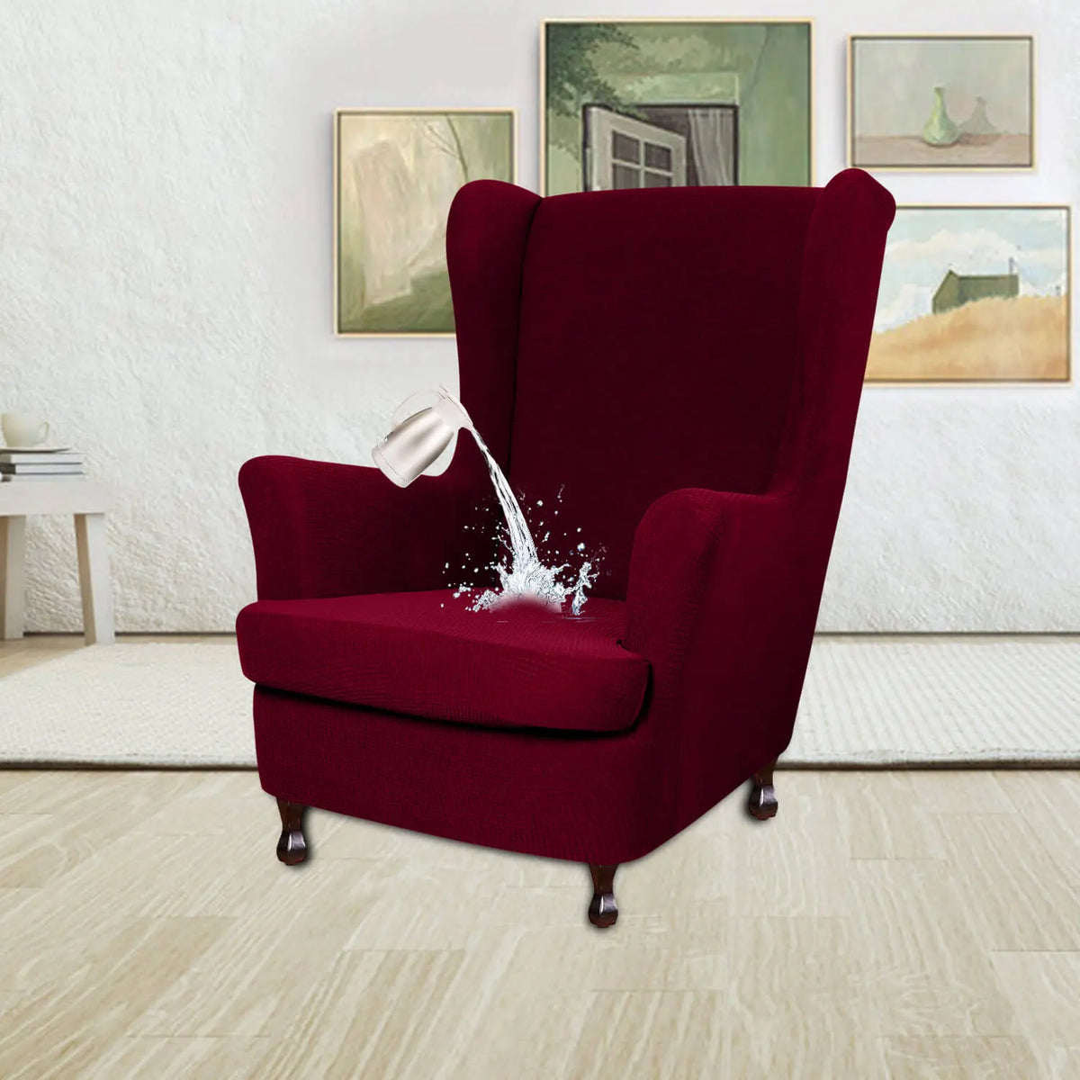 T-cushion Wingback Chair Slipcovers Crfatop %sku%