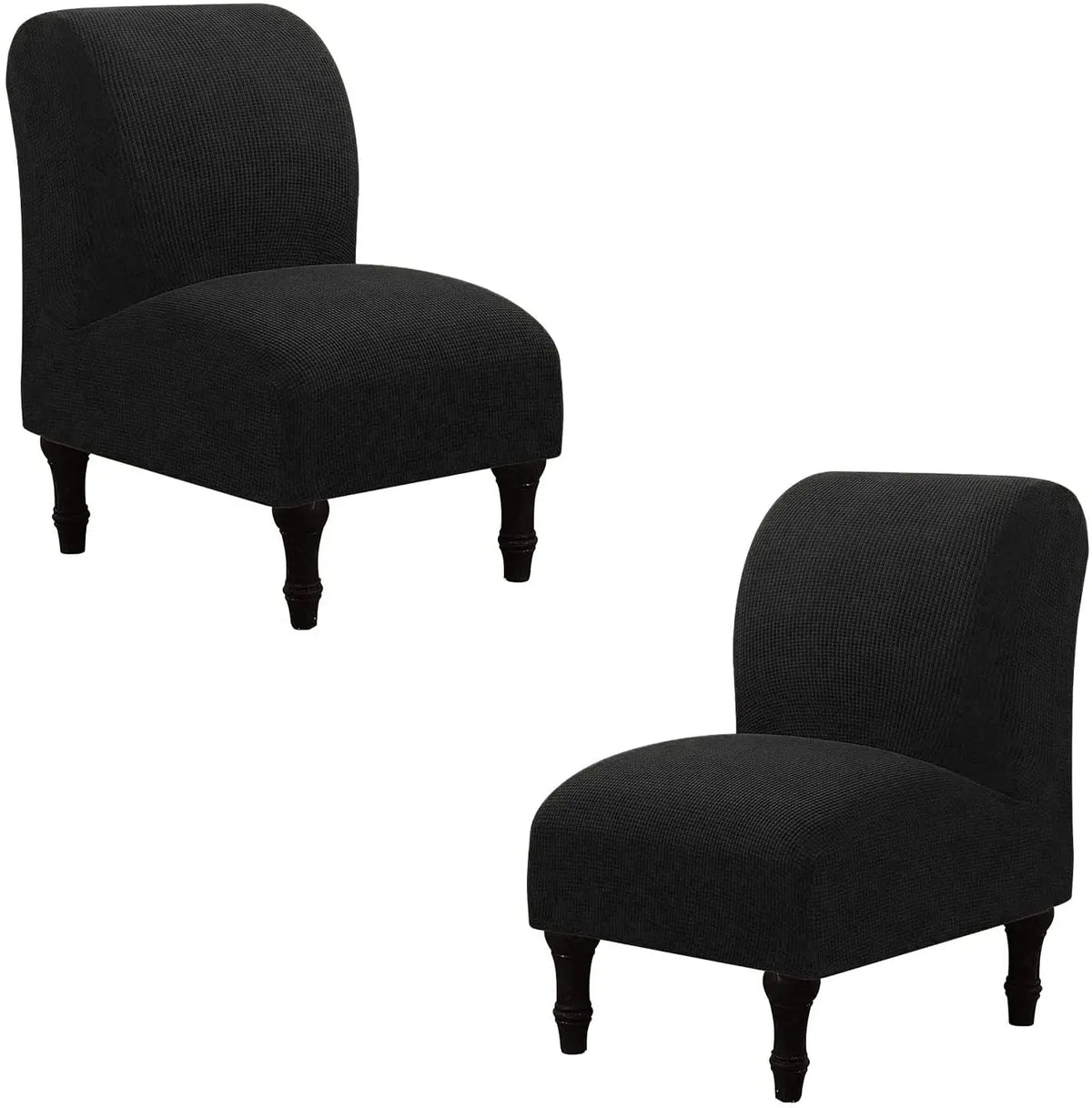 Textured Grid Extra-Size Armless Accent Chair Cover Removable Washable Slipper Chair Slipcovers Crfatop %sku%