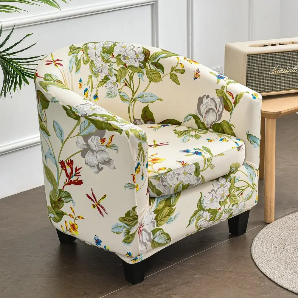 Trendy Printed Club Chair Slipcovers Spandex Tub Cushion Armchair Cover Top Level Crfatop %sku%
