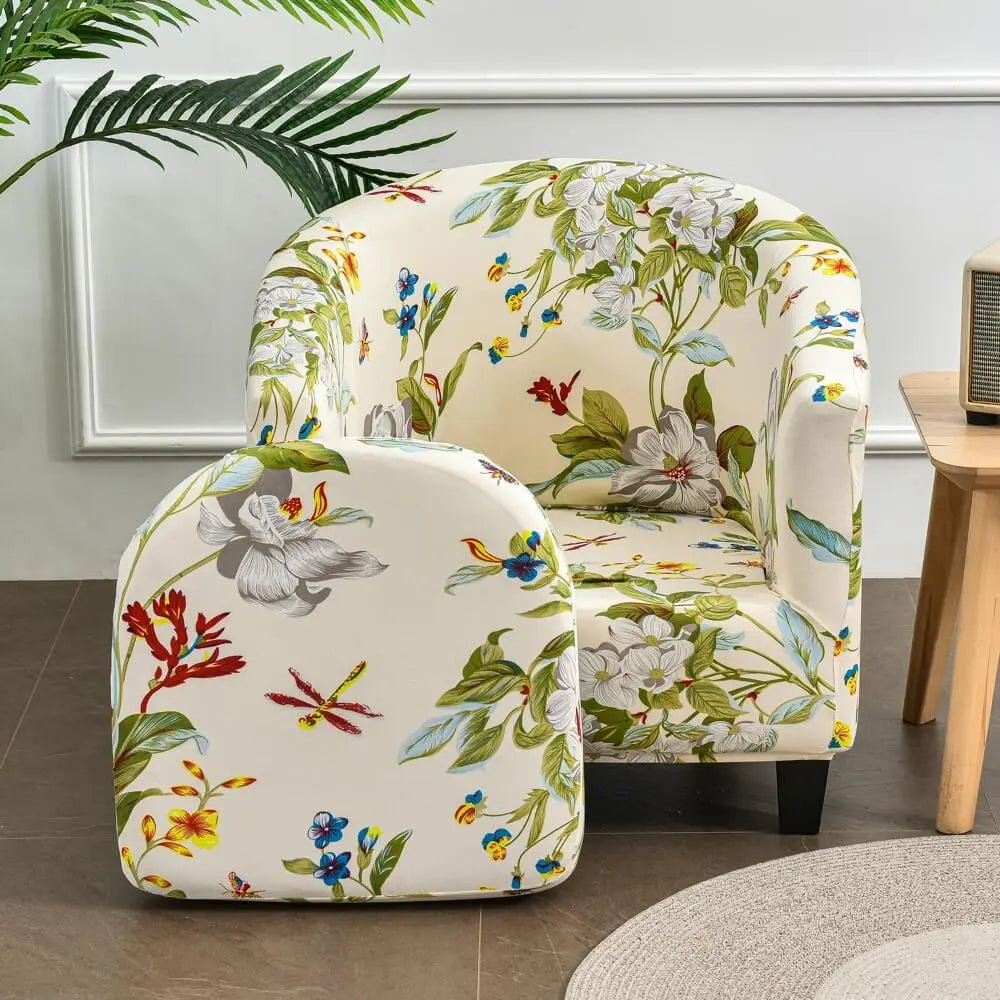 Trendy Printed Club Chair Slipcovers Spandex Tub Cushion Armchair Cover Top Level Crfatop %sku%