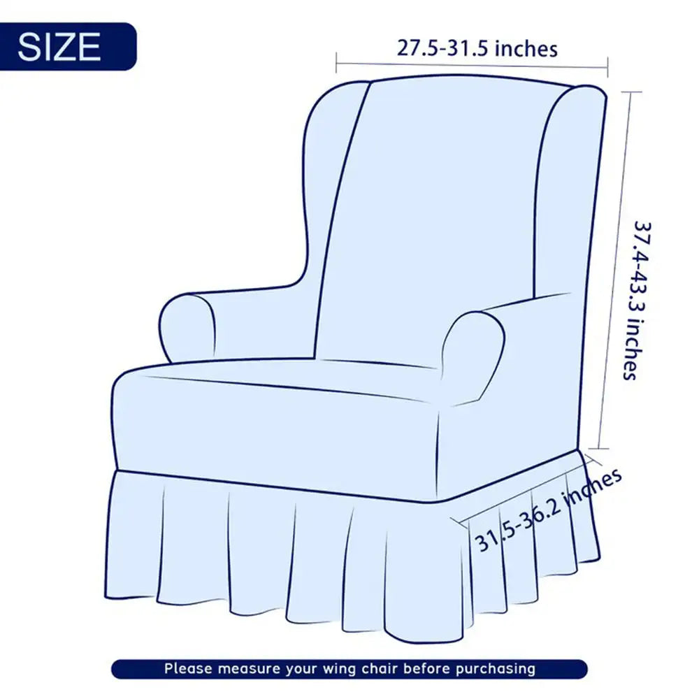 Twill Ruffled Wing Chair Slipcover Skirted Style Chair Protector Crfatop %sku%