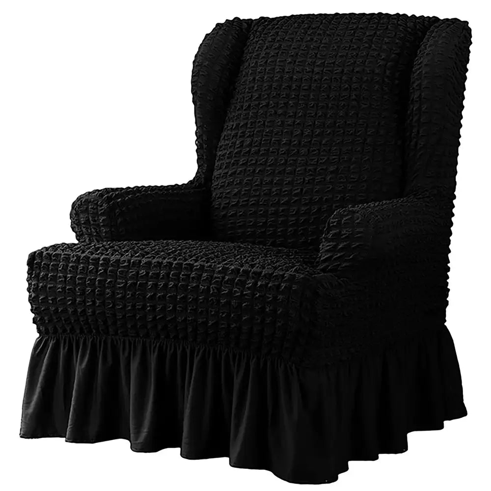 Twill Ruffled Wing Chair Slipcover Skirted Style Chair Protector Crfatop %sku%