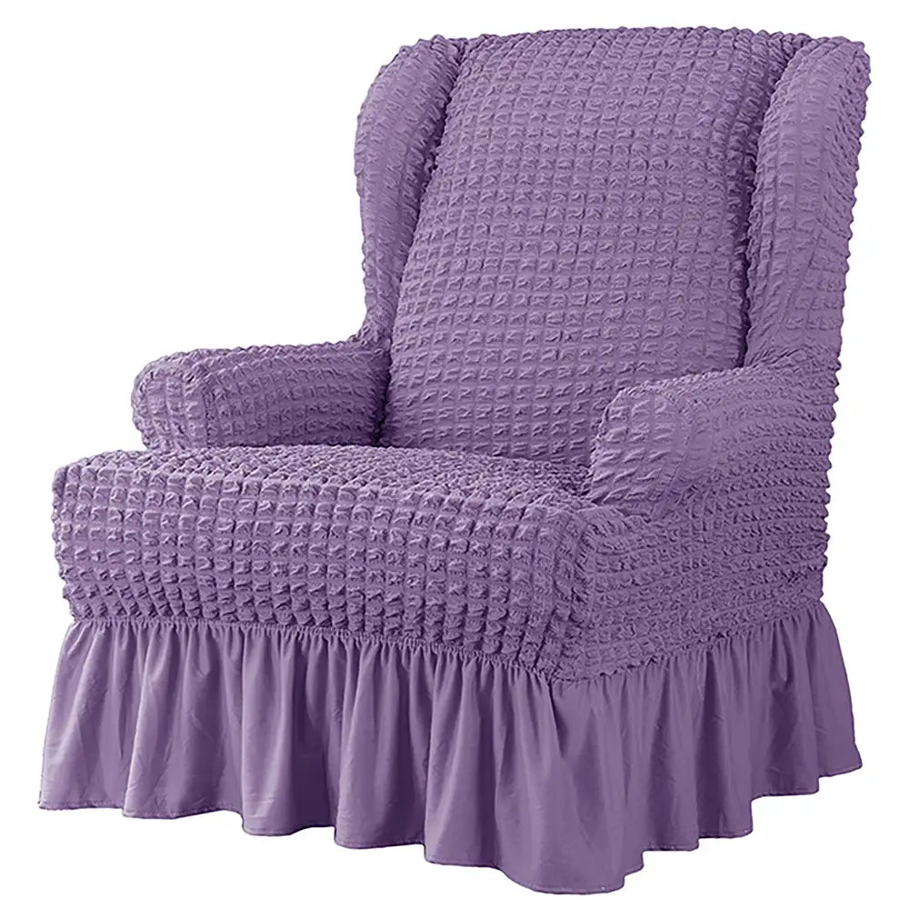 Twill Ruffled Wing Chair Slipcover Skirted Style Chair Protector Crfatop %sku%