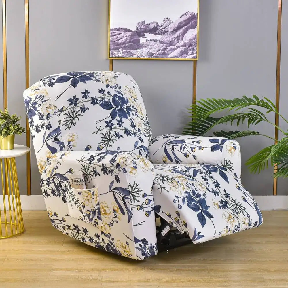 Unique Recliner Cover 4 Pieces Floral Printed Lazy Boy Chair Slip Cover Crfatop %sku%